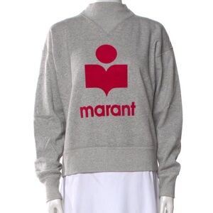 Isabel Marant Gray Sweatshirt with Red Logo